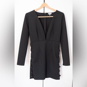 Tobi black deep v-neck dress in medium